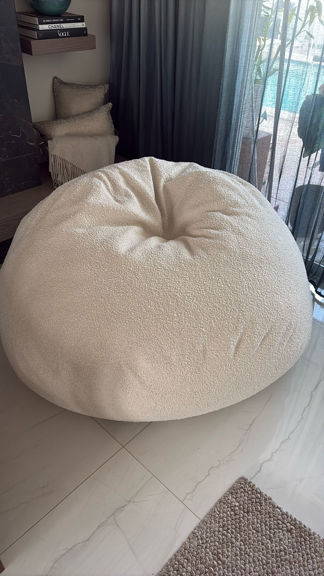 LOVESAC Bean Bag Chair – Bouclé Ivory