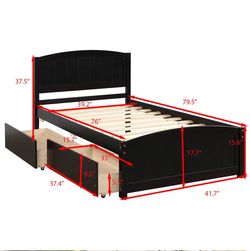 Twin bed  Frame Color: Espresso