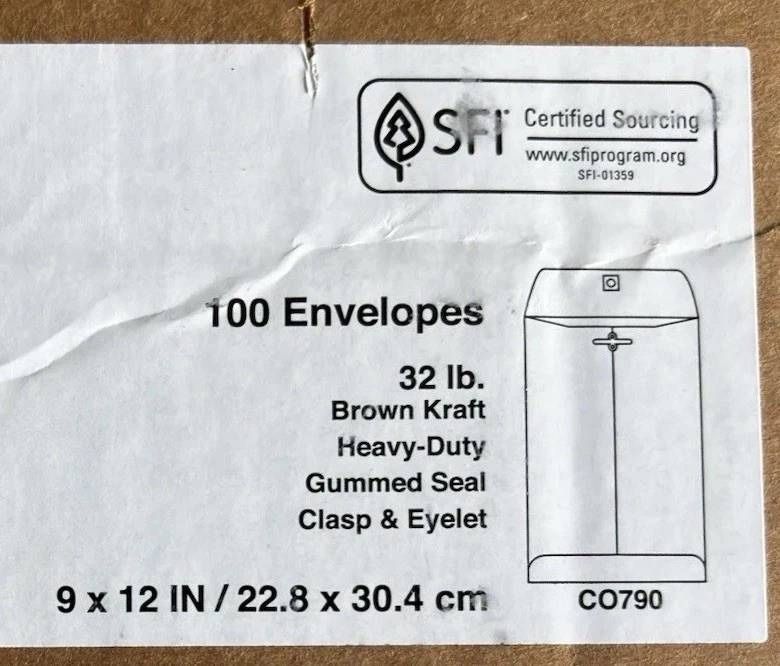 NEW! Box Of 99 Mead Mailing Envelopes Letter Heavy-Duty Gum Seal Clasp Closure