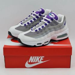 Women's Nike Air Max 95 OG Big Bubble Shoes - White Purple Grape - Size 5.5, 6.5, 7.5, 9