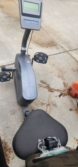 Stationary exercise bike.