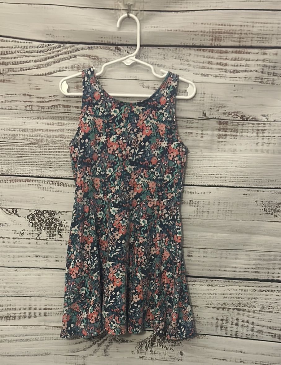 Girls Old Navy Blue and Pink Sleeveless Sundress size 6/7