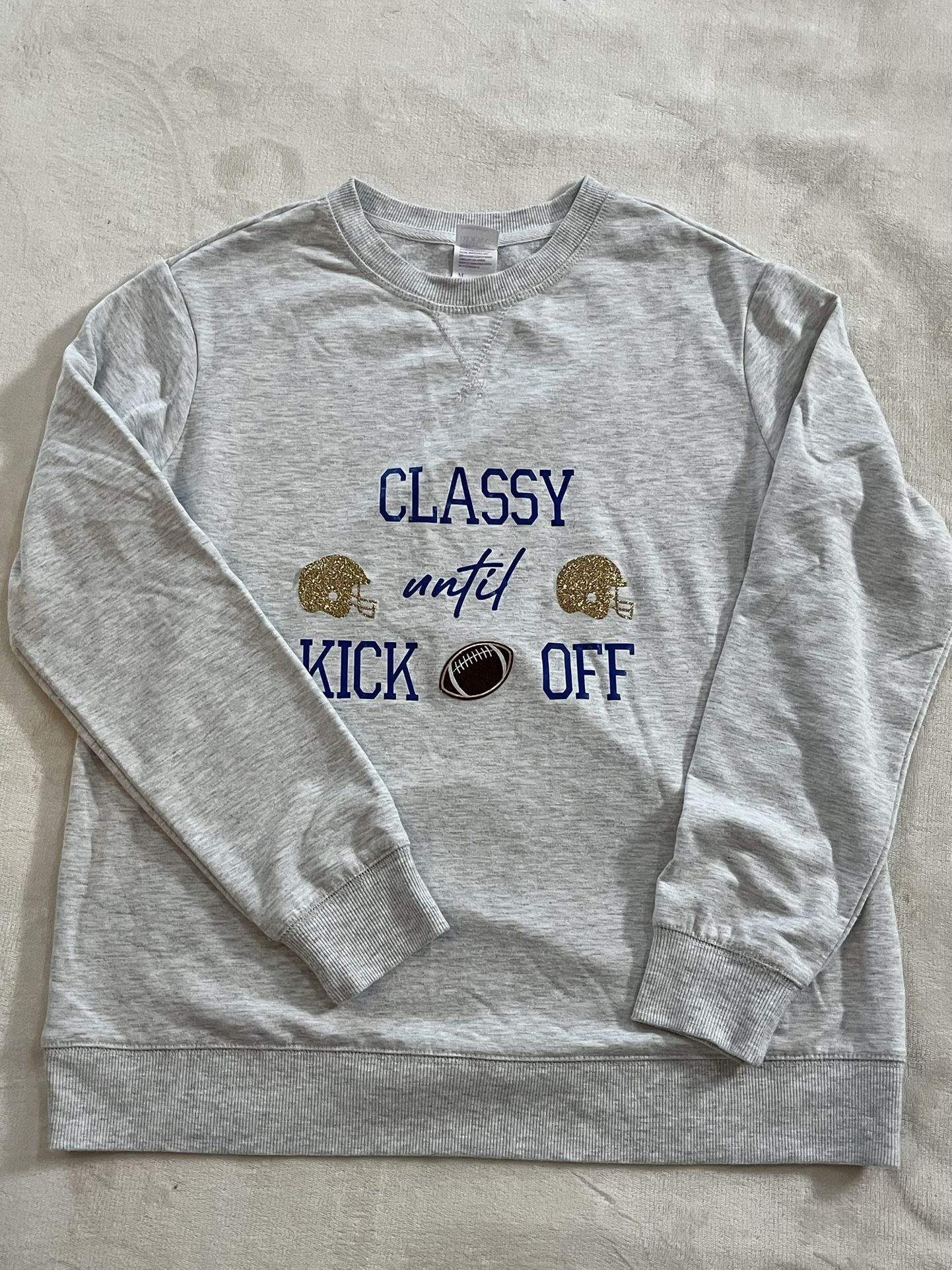 Handmade Classy Before Kickoff Football Crewneck Womens Sz Medium