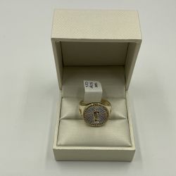 14KT YELLOW GOLD SAN JUDAS W/CZ’S RING 5GR SIZE 10