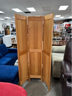 3-Panel Room Divider Solid Wood with Double Directional Hinges
