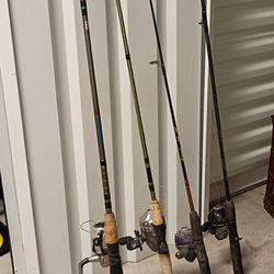 Bundle of fishing poles