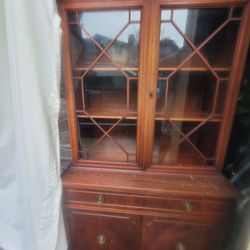 Small Antique Cherrywood China Cabinet