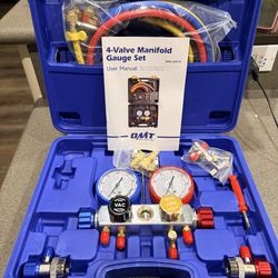 HVAC 4-Valve Manifold Gauge Set