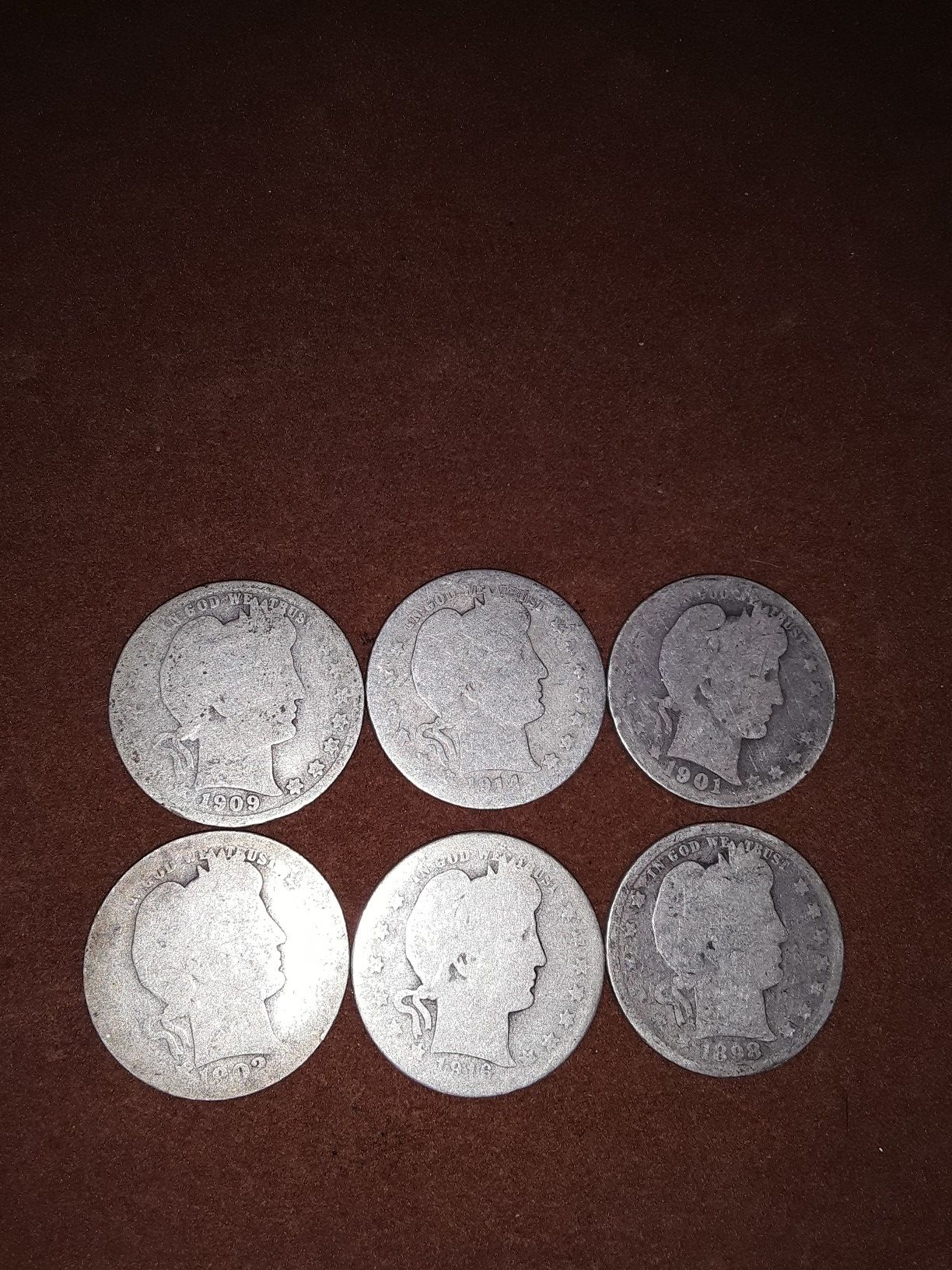 Barber quarters $8 each