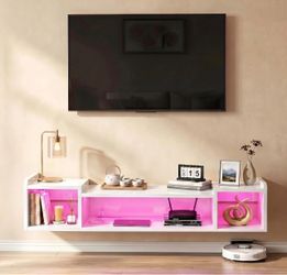 FLOATING SHELF WITH LED & CHARGER PORT