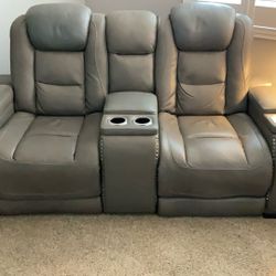 Man-Den Triple Power Reclining Loveseat with Console