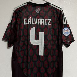 Mexico 24/25 E. Alvarez #4 Away Copa América Jersey Size Large