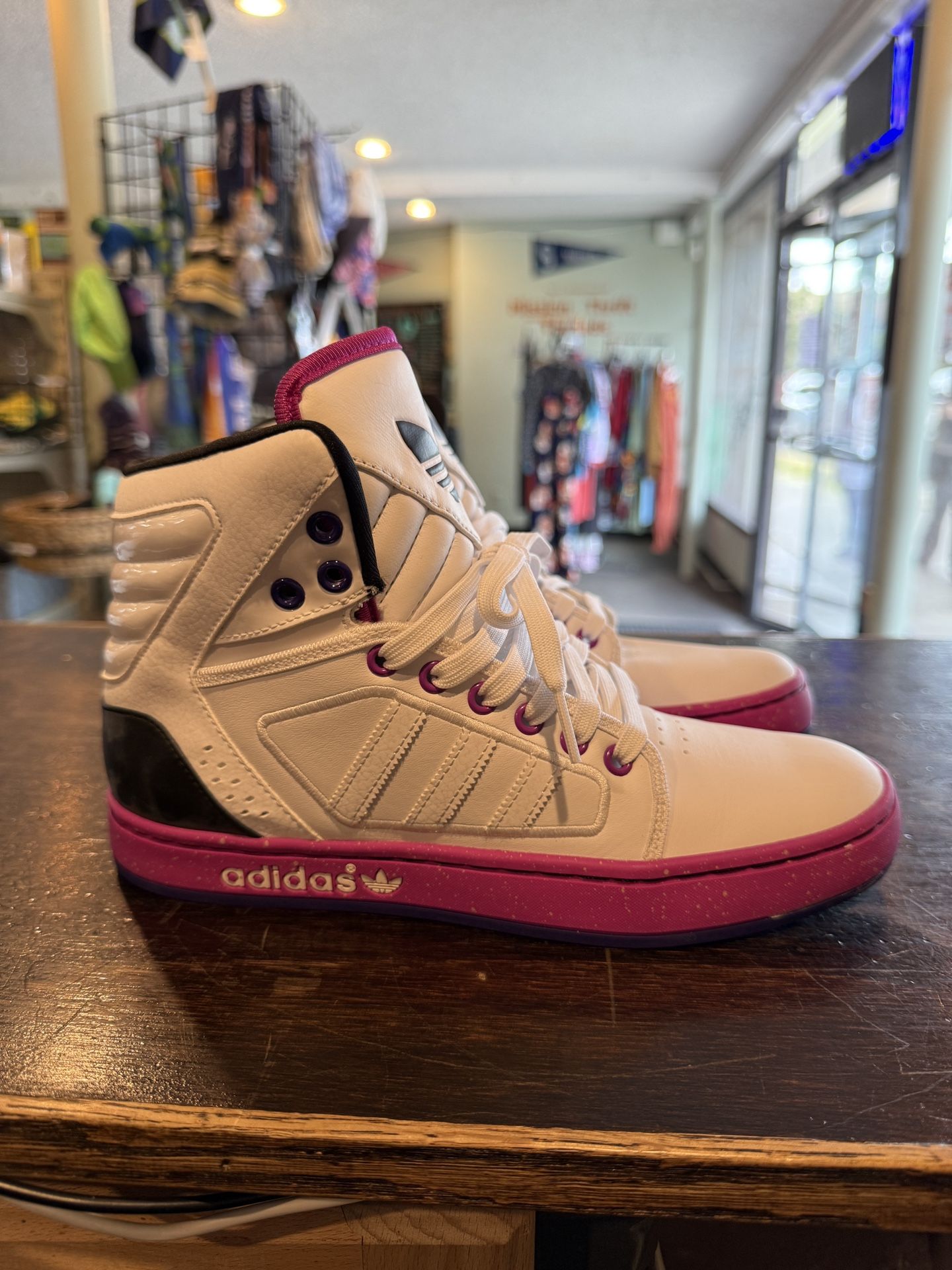 Urban White Adidas High-top Sneakers Sz 6.5 Ladies