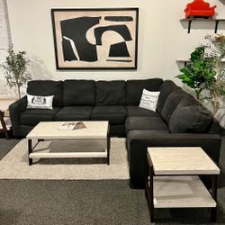 Black Ashley Furniture Charcocal 3pc Sectional Sofa