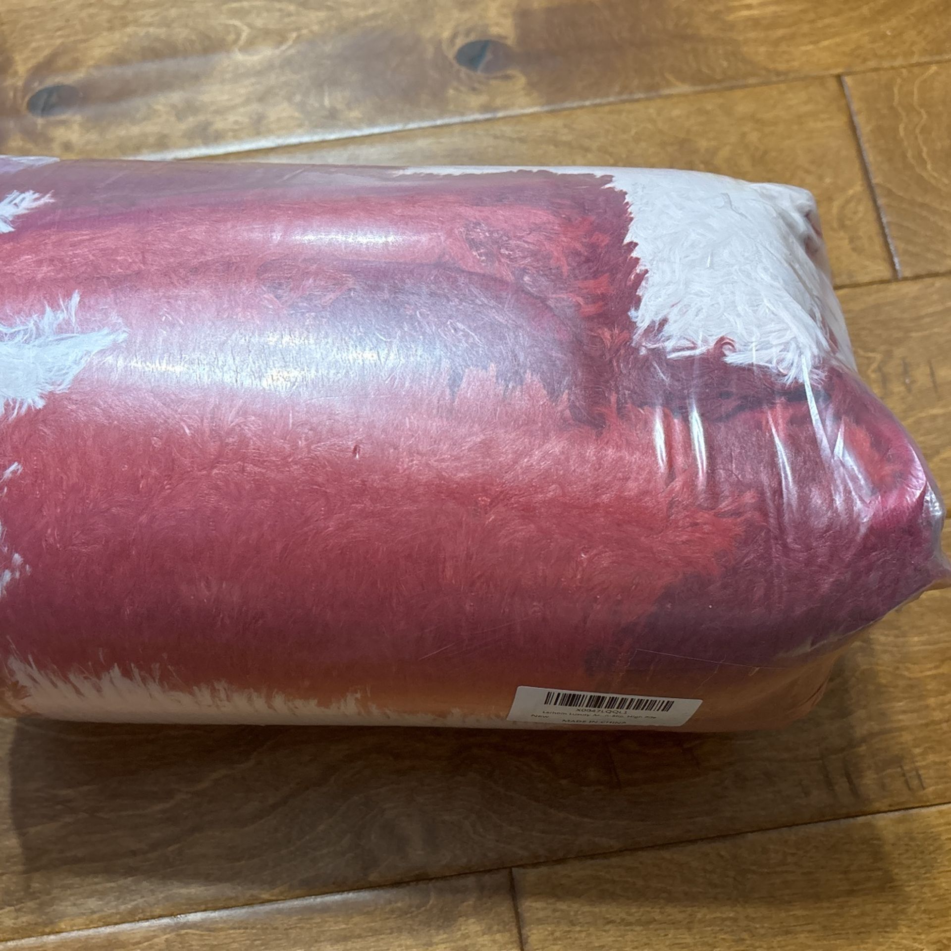 Red Checkered Rug Unopened