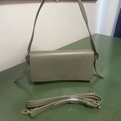 Turquoise Clutch Shoulder Bag With Detachable Strap 