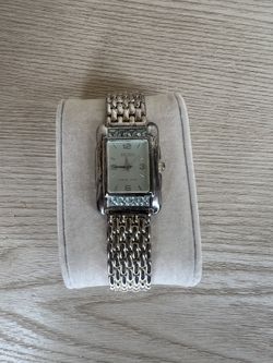 Ecclissi Sterling Silver Tank Watch with Blue Stones – Model 32130