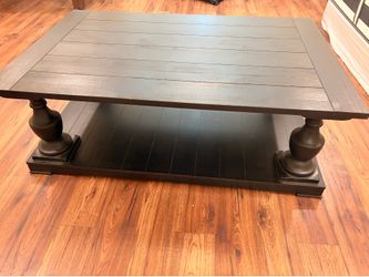 Rectangular black farmhouse coffee table