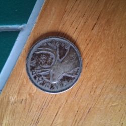 Rare 25 Cents Canada King George Deer