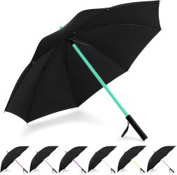 Lightsaber Umbrella LED Light up Golf Umbrellas with 7 Color Changing On The Shaft/Built in Torch at Bottom,Birthday/Christmas Gifts for Men/Women/Kid