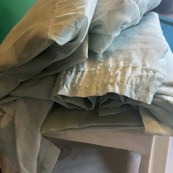 Six 84” Sheer Curtains Seafoam Green