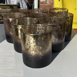 2-toned Large Mercury Votives Gold & Navy Blue 