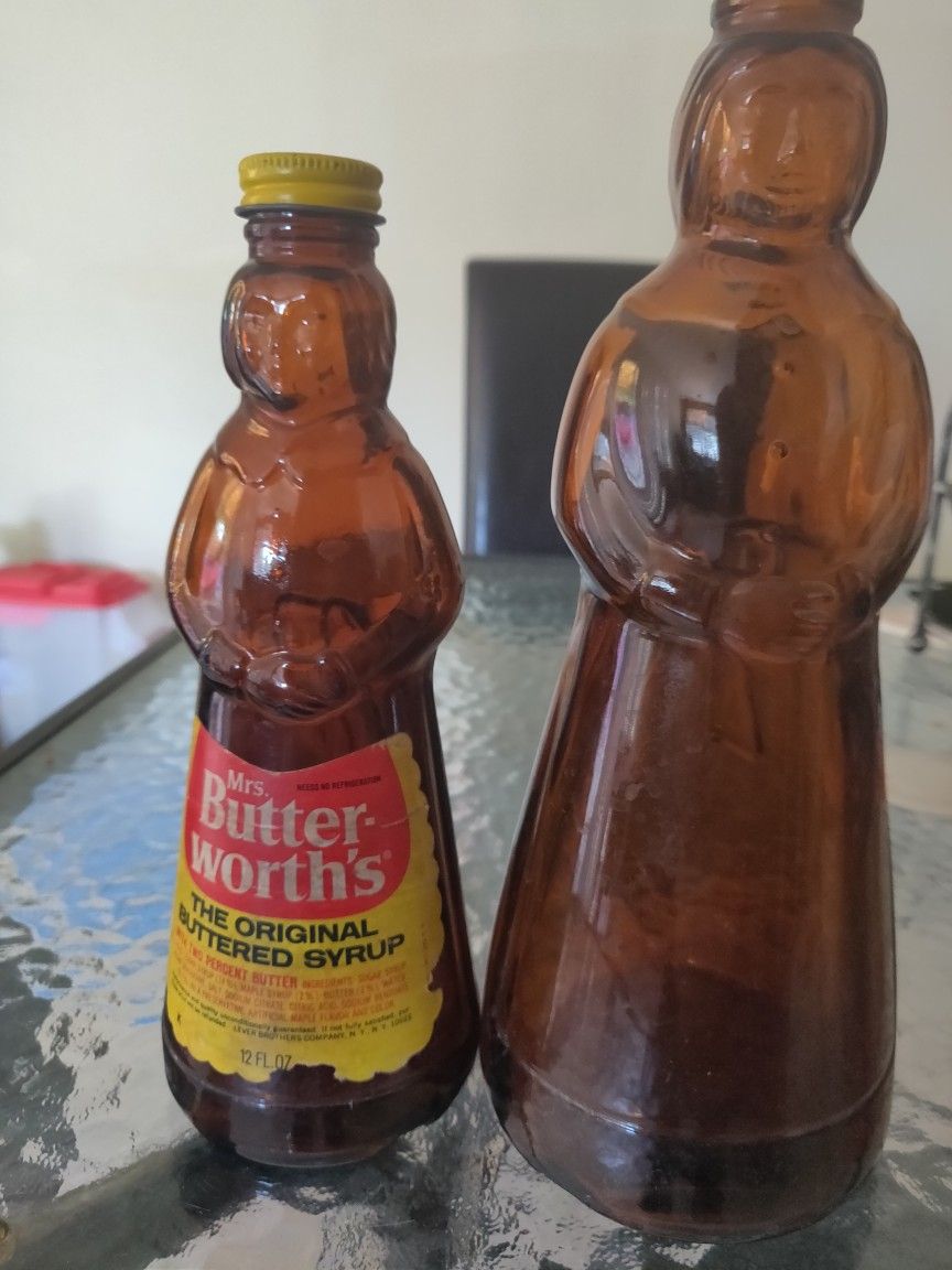 2 Vintage Mrs Butterworth Bottles