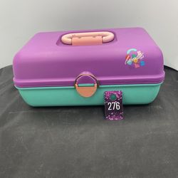 Vintage 90’s Caboodles California Purple & Teal Makeup Box Case.  