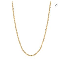 Brilliance Fine Jewelry 10K Yellow Gold Infinity 2.45MM Hollow Rope Necklace, 18"