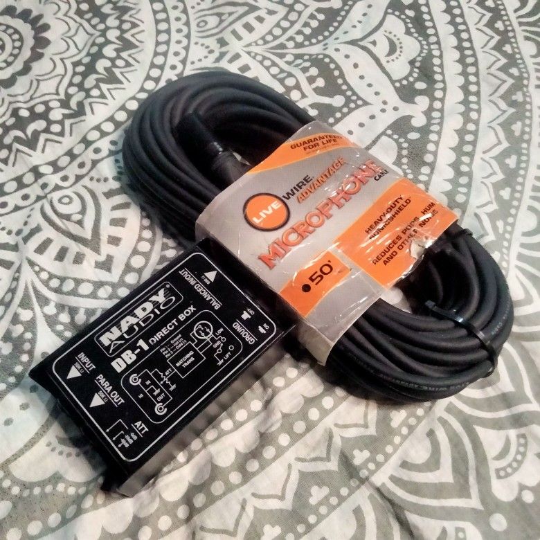 New! 50ft. Mic Cable & Nady DB-1 Box