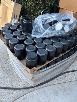 2,5 liter/0,66gall black plastic jar-food grade containers $2 each 45 available