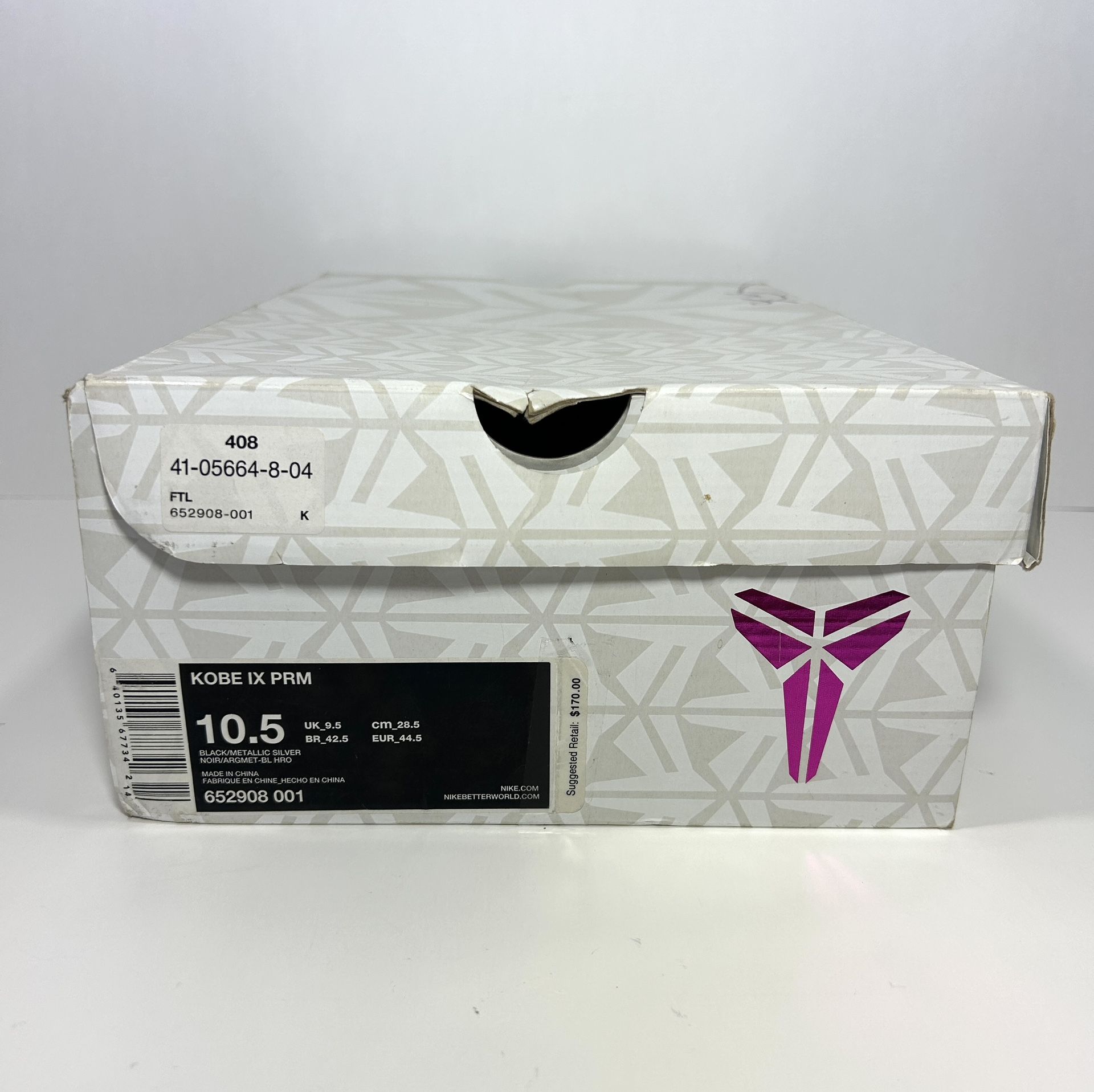 Nike Kobe EM Low 'Metallic Silver' (652908 001) Shoes Size: M