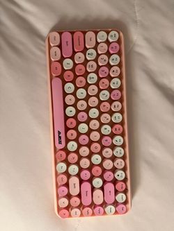 Pink Keyboard Bluetooth Wireless