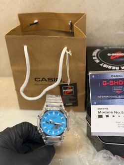 New Casio G-Shock 2100 Series Analog Digital Blue Dial Resin Watch GA2100BM-7A2