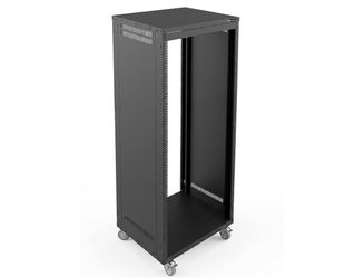 AxcessAbles 30U 19-Inch Rolling Network Server Rack 550LB Capacity. 18-Inch Depth Heavy Duty Open Frame AV Rack with Removable Side Panels. Includes 5