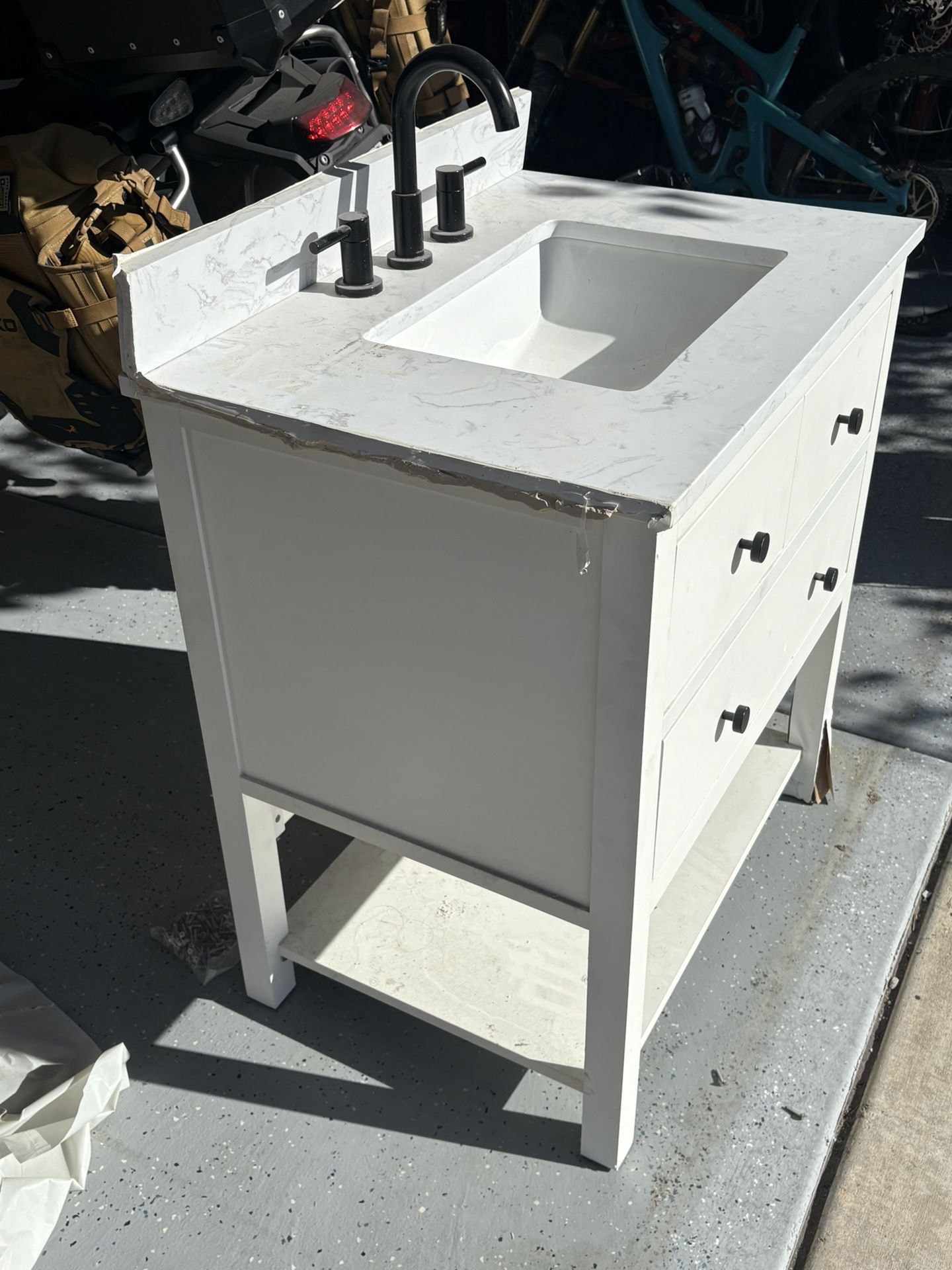 31” Vanity With Sink And Faucet.