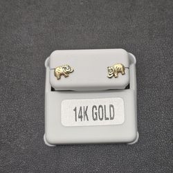 14k Gold Cz Baby Earrings