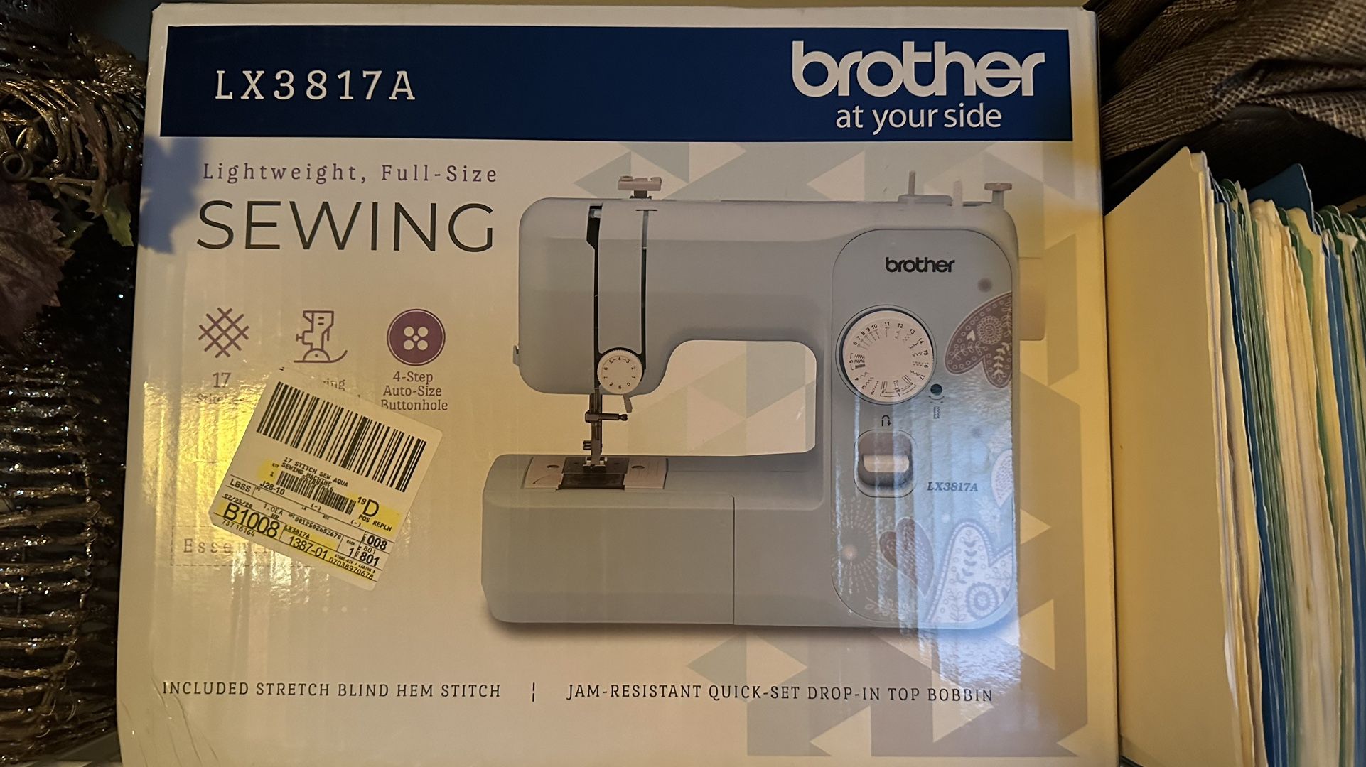Brother LX3817 17-Stitch Portable Full-Size Sewing Machine, White