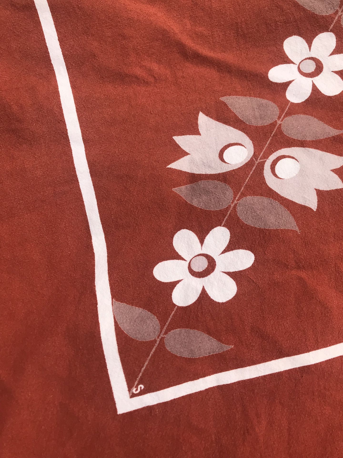 Vintage Printed Throw / Hippy / Mid-century / Scandinavian Style Large Flower Print