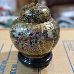 Vintage Asian Satsuma Ginger Jar