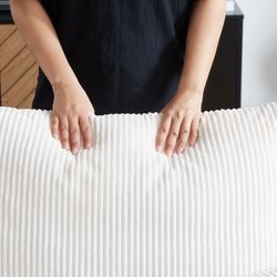 MH'' 64.5 Inch Sleeper Sofa Bed 3-in-1 Adjustable Sleeper with Pullout Bed 2 Pillows and Side Pockets Soft Corduroy Convertible Sleeper Sofa Bed for L