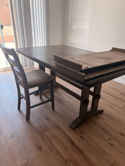 Dining room high counter table with two leaves