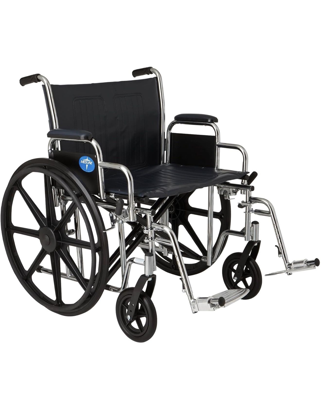 Medline Excel Extra-Wide Bariatric Wheelchair For Adults and Seniors with 24" Wide Seat, Supports up to 500 lbs