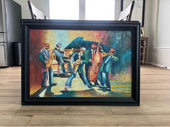 Framed Jazz Band Painting