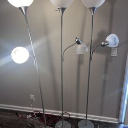  Lamps Lighting Brushed Silver 60W bulbs  (x3)