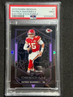 2019 Panini Obsidian Patrick Mahomes II Purple Prizm SP #/75 PSA 9 MINT Chiefs