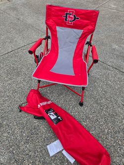 NCAA San Diego State Aztecs Football Elite Camping Folding Chair Heavy Duty Steel Frame Collapsible Hard Arm Oversized High Back Chair — San Diego Sta