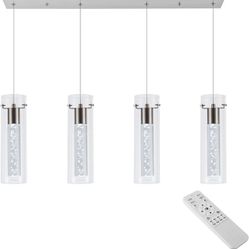 
4.2 4.2 out of 5 stars 245

Hanging Pendant Lights, Integrated 4-Light Pendant Lighting Brushed Nickel Finish,Dimmable Tri-Color Pendant Lights Kitch