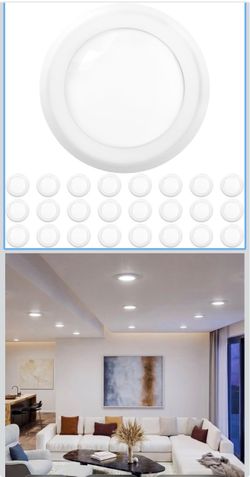 Sunco 24 Pack 6 Inch Flush Mount LED Ceiling Disk Lights, 15W=75W Dimmable 1050LM, 6000K Daylight, Flush Mount Disk Recessed Ceiling Can Lighting, Low