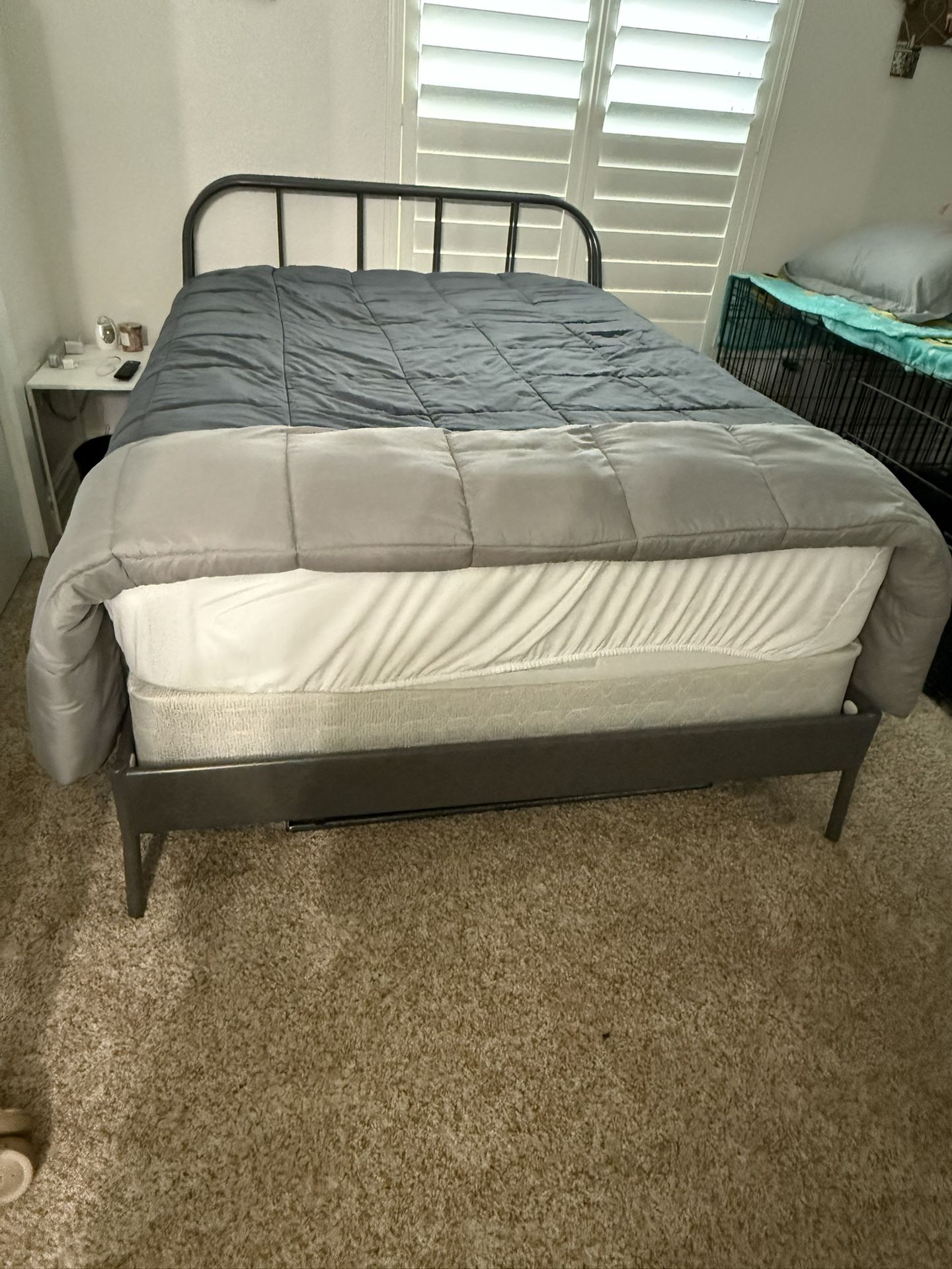 IKEA Metal Frame Full Size Bed With Mattress And Box Spring FREE